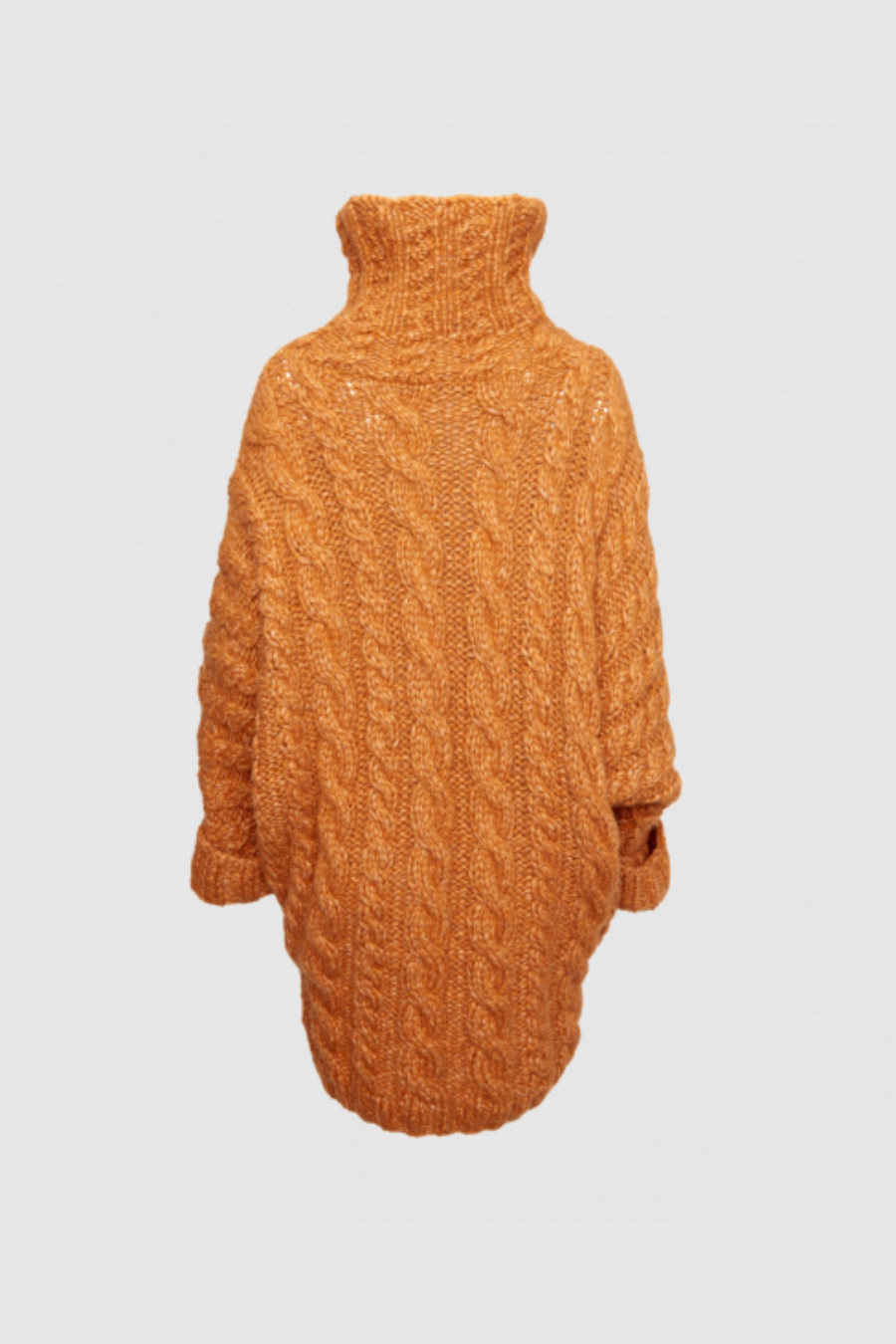 Oversized Strickpullover aus Alpakawolle in Apricot
