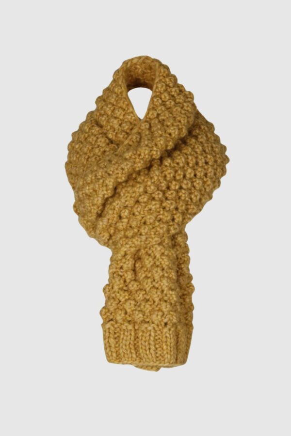 Schal in Gelb handmade, Wolle, Strickschal