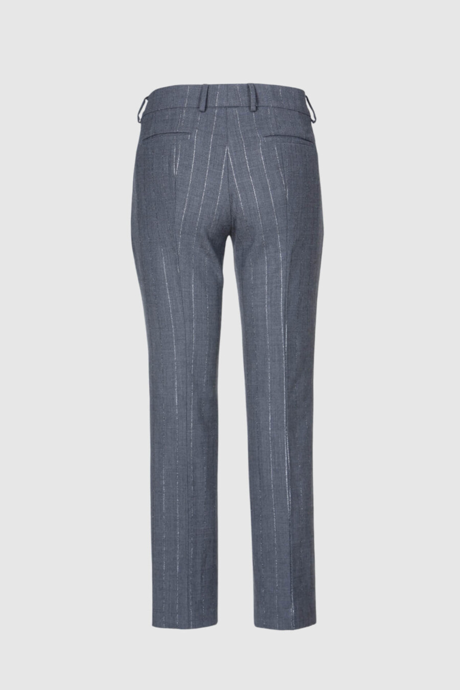 Hose, Grau mit Lurex, Schurwolle, 7/8 Hose, schwarz, Taschen und Bund, Gesäßtaschen