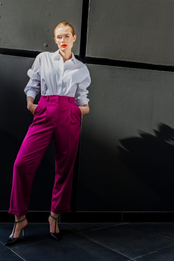 High Waist Hose in lila Damen