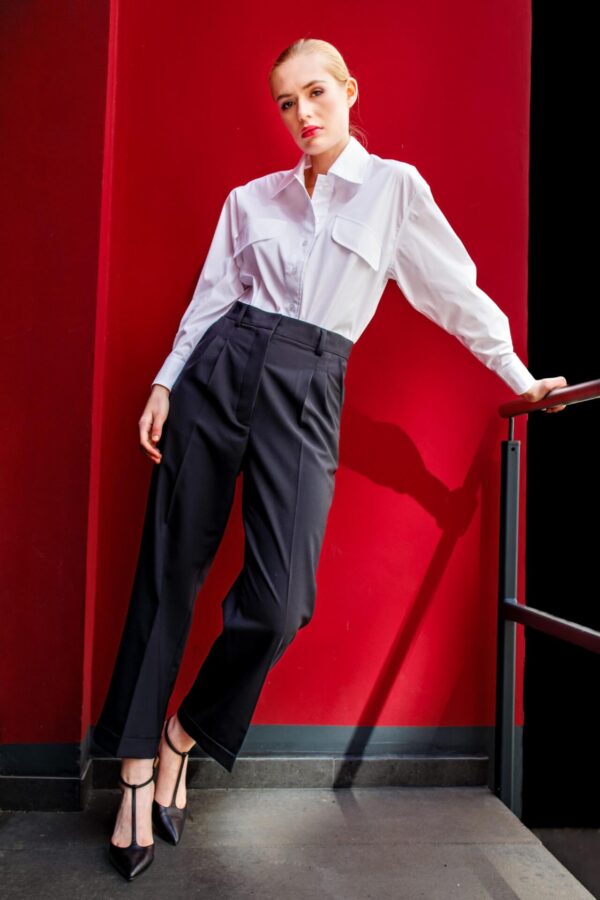 High Waist Hose in schwarz Damen