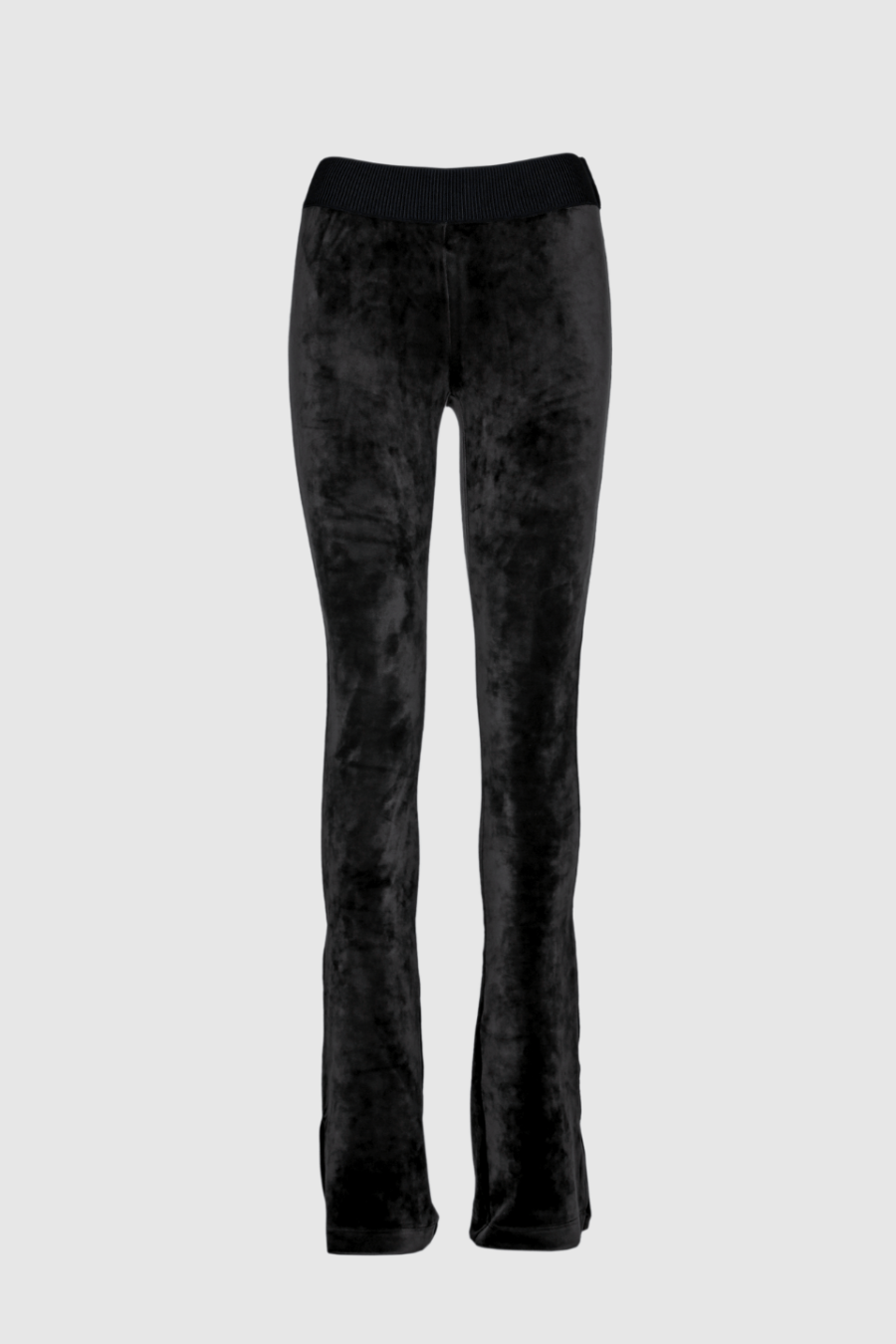 Damen Hose Samt Schwarz