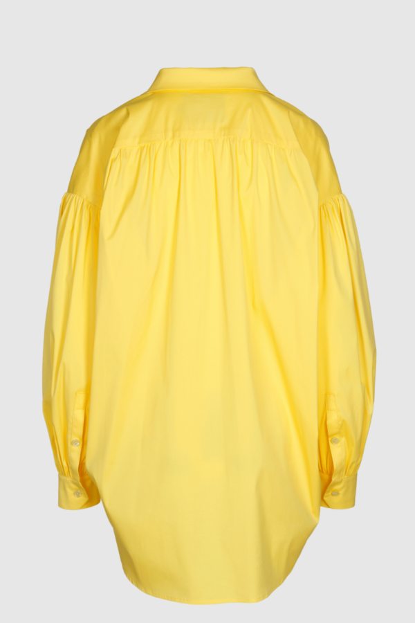 Oversize-Bluse aus Baumwolle in Gelb - Rückansicht