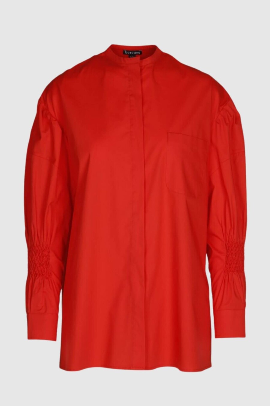 Cotton blouse with smocked details in red