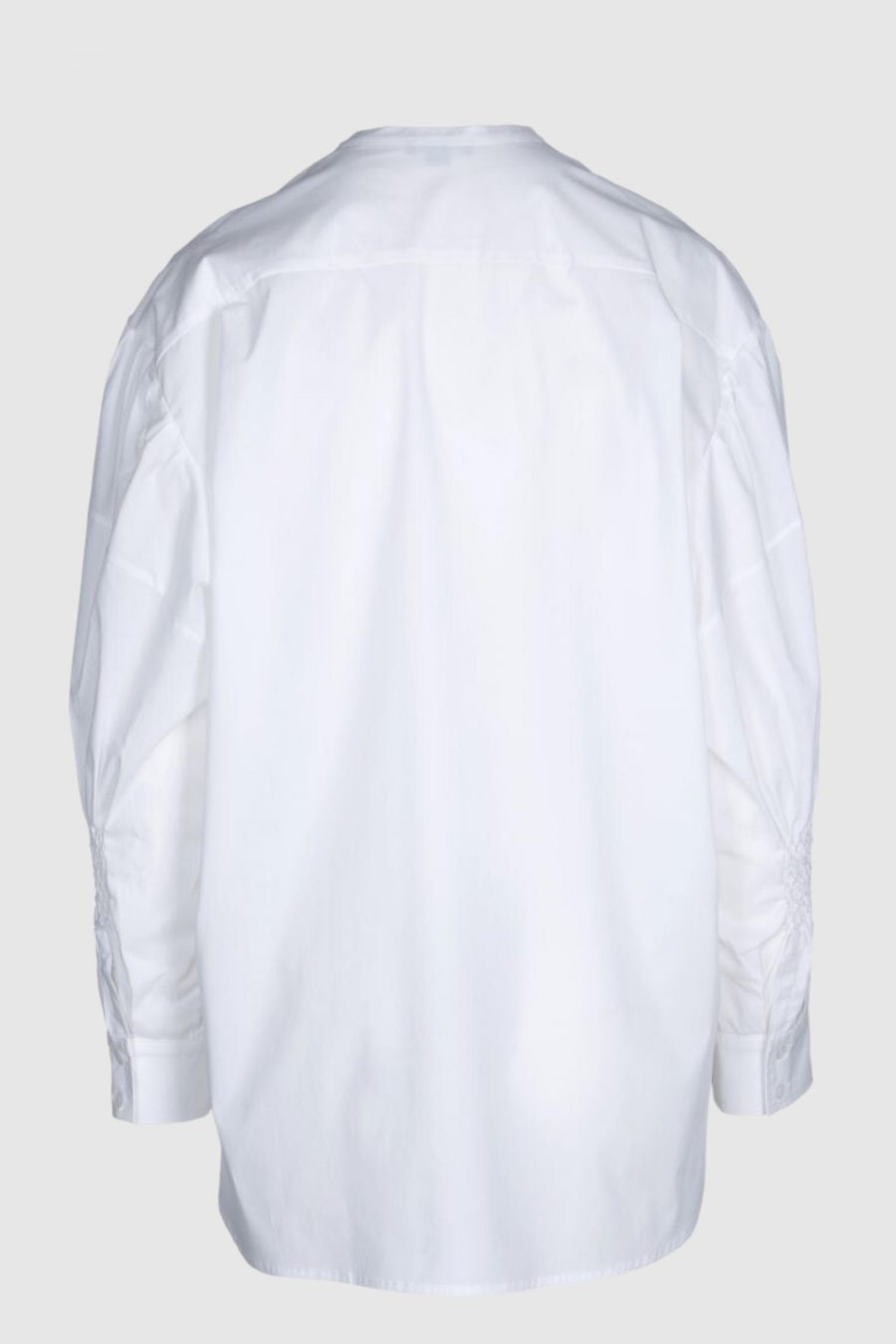 Bluse aus Baumwolle mit gesmokten Details in Weiß