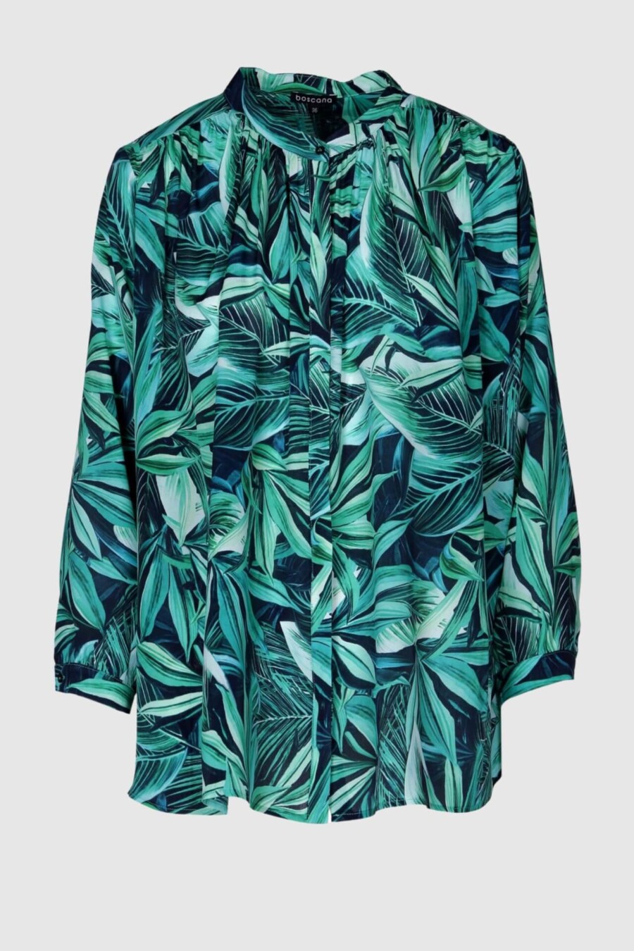 Bluse, Seide, Print, grün, Palmenprint, Blumenprint