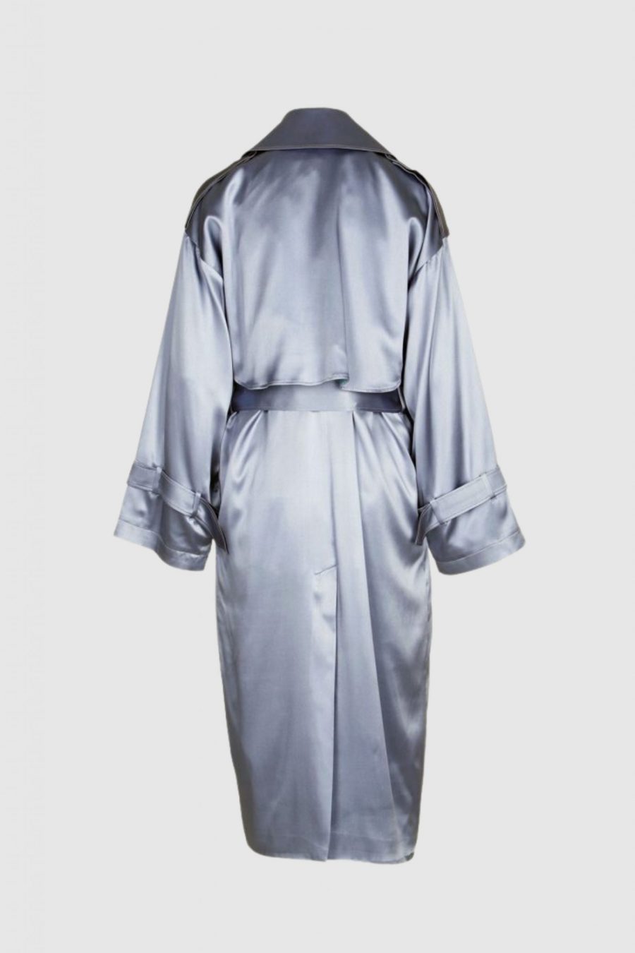Trenchcoat, Mantel aus Seide, Oversize, leichtes Material, Seide, lila, blau, creme, weiß, casual Look, design