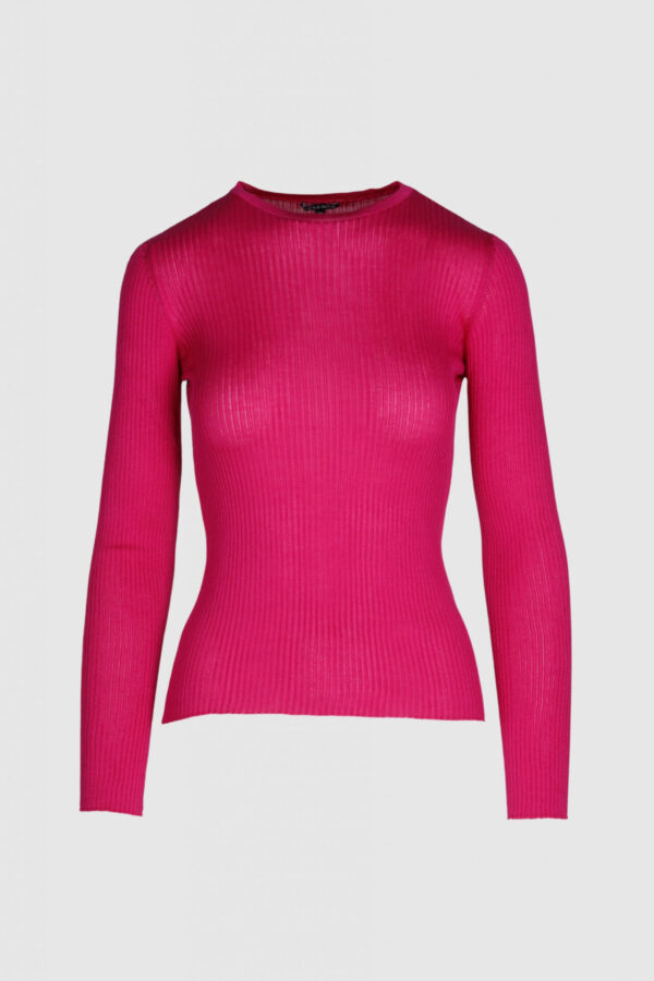 Pullover aus reiner Seide in pink
