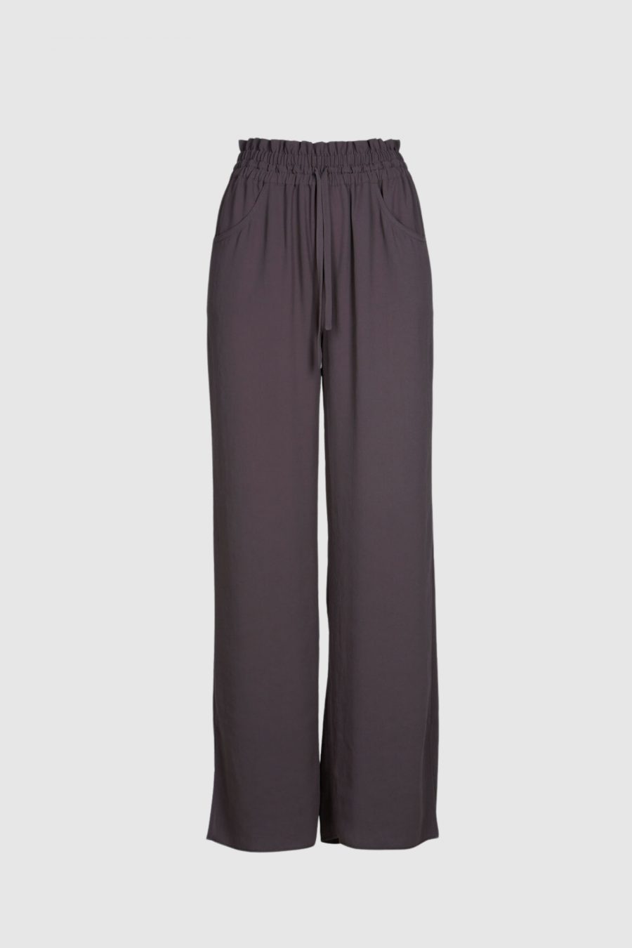 Wide pants with lacing in Espresso