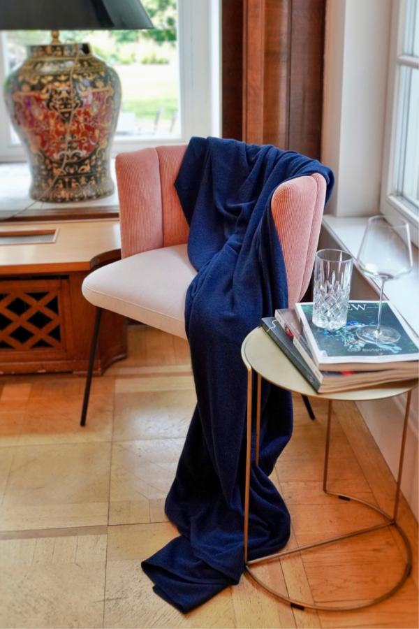 Decke aus Kaschmir blau