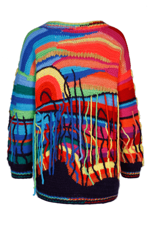 Bunter Sommer-Cardigan – Handgestricktes Unikat mit leuchtenden Farben – Bild 6