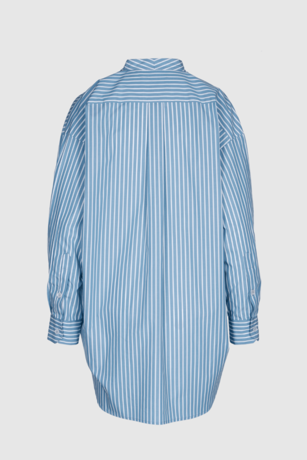Bluse aus Baumwolle in blau und weiss