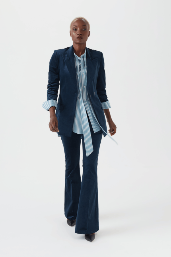 Bluse aus Baumwolle in blau und weiss