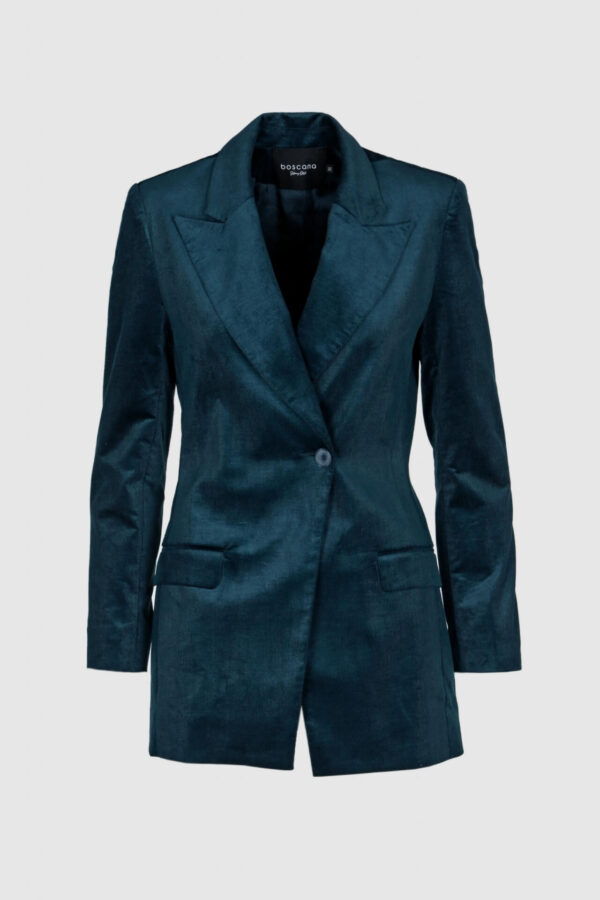 Blazer aus Cord in petrol