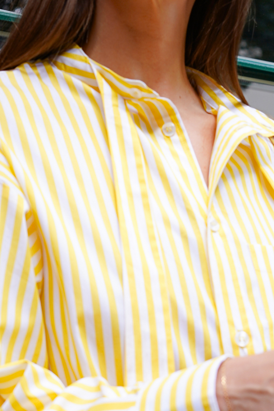 Bluse Baumwolle gelb steifen Damen