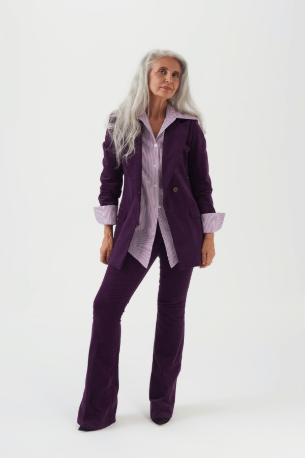 Lila Blazer Damen in Cord
