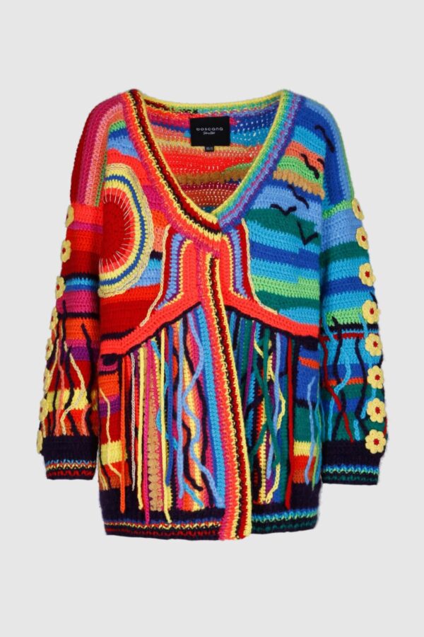 Strickjacke aus Wolle bunt