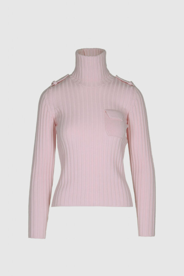 Strickpullover aus Wolle in Rosa