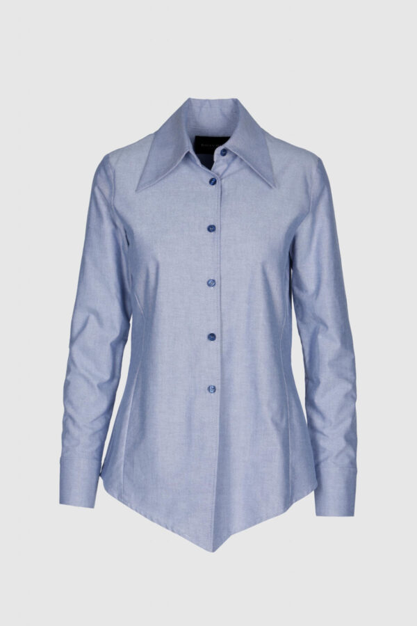 Bluse aus Baumwolle in Blau Melange