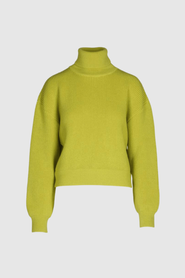 Damen Pullover aus Wolle in gelb