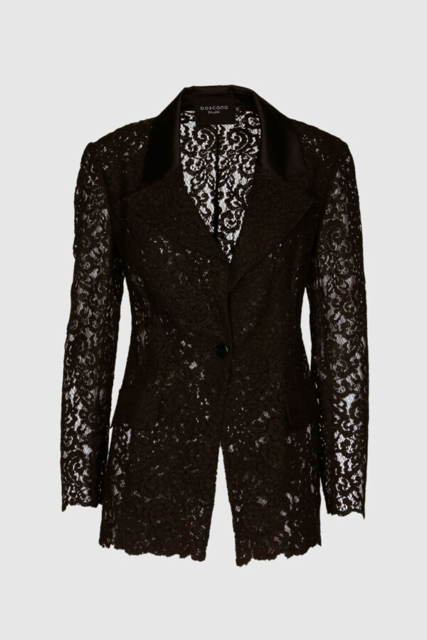 Blazer aus Spitze in schwarz