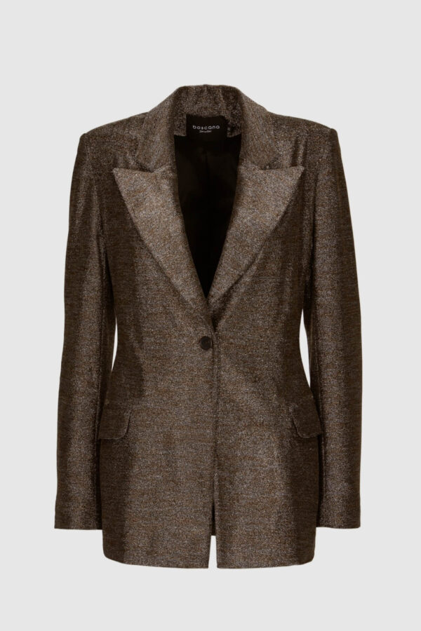 Blazer in braun mit goldenem Lurex