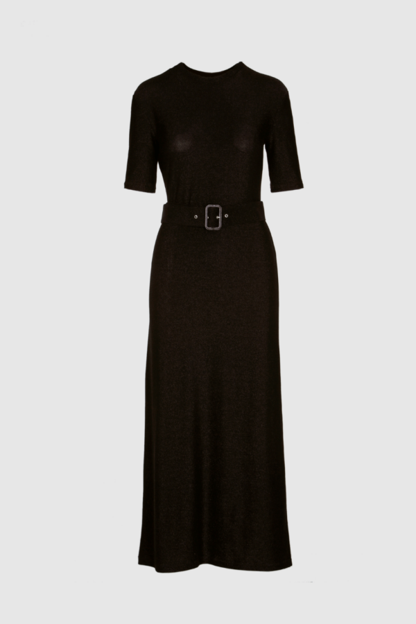 Kleid in Schwarz Damen mit Gürtel