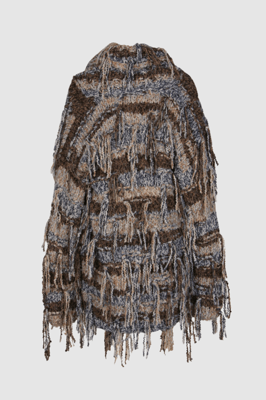 Einzigartige Handgestrickte Strickjacke – Boho-Chic und Individuelles Design Back