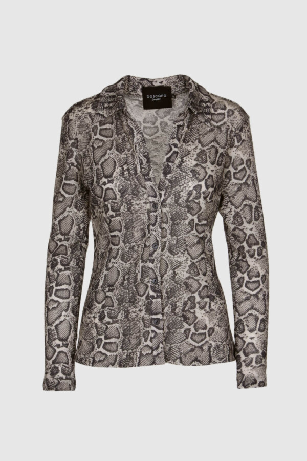 Vorderansicht der Animal Print Bluse