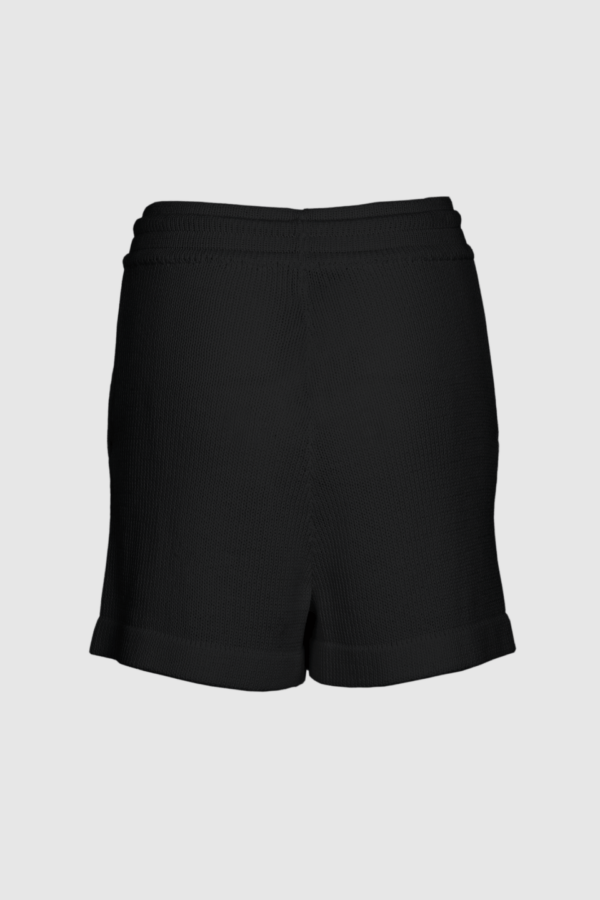 Luftig-leichte gestrickte Baumwoll-Shorts in Schwarz – Bild 2