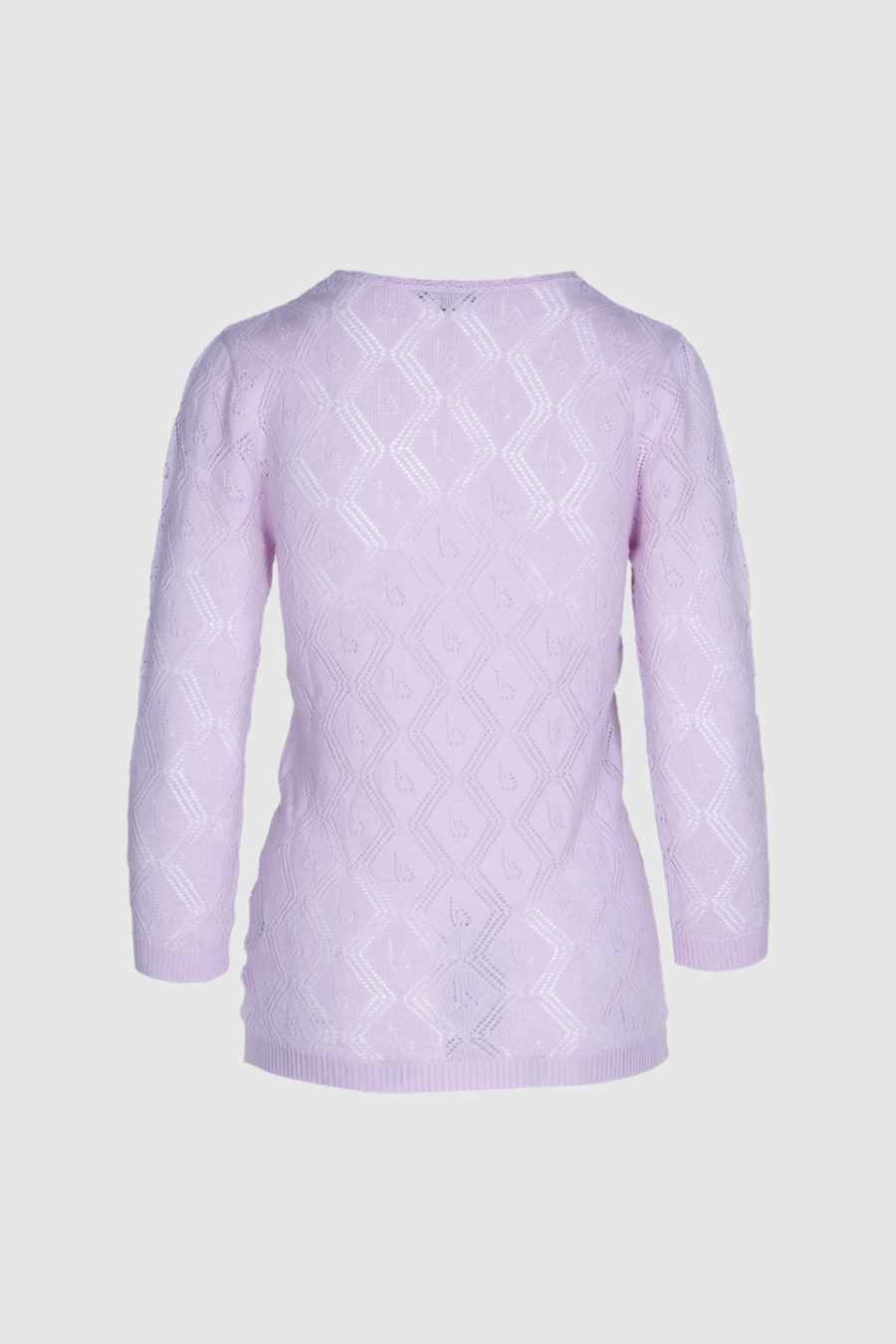 Ajour Damen Pullover in Lila – Vorderansicht