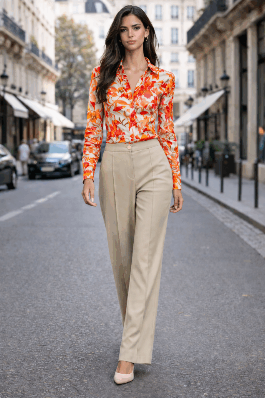 Bluse aus einem elastischen Gewebe