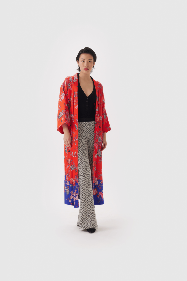 Kimono aus Seide in rot