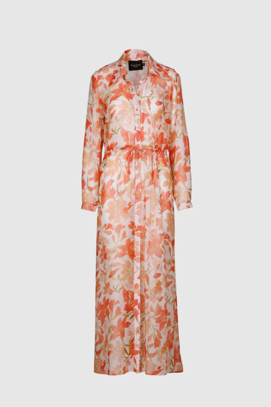 Kleid in Rot und Rosa aus Seide