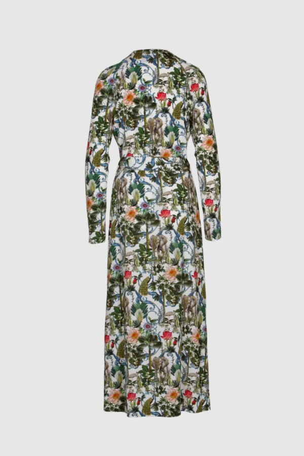 Kleid in einem floralen Design in grün – Bild 2