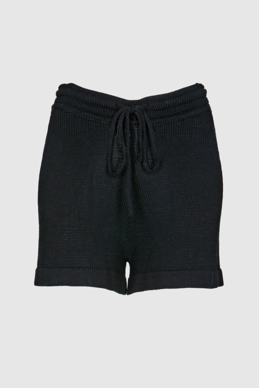 Shorts, kurze Hose, schwarz, Baumwolle, gestrickt, mit Taschen an den Seiten, Kordel im Bund, casual Look