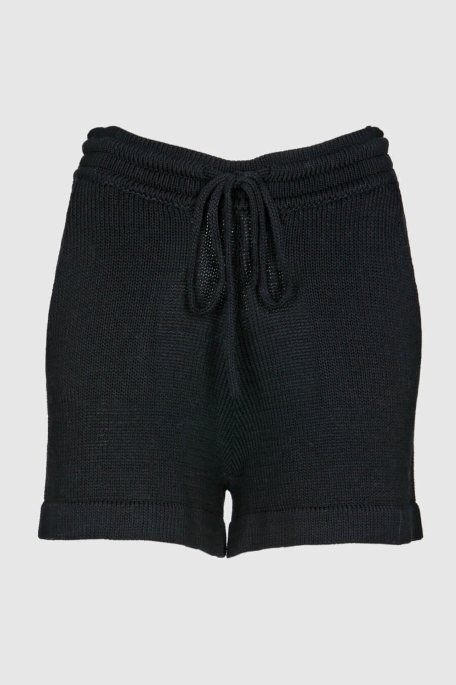 Gestrickte Baumwoll-Shorts in Schwarz