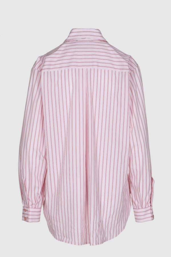 Bluse in pink und roten Streifen