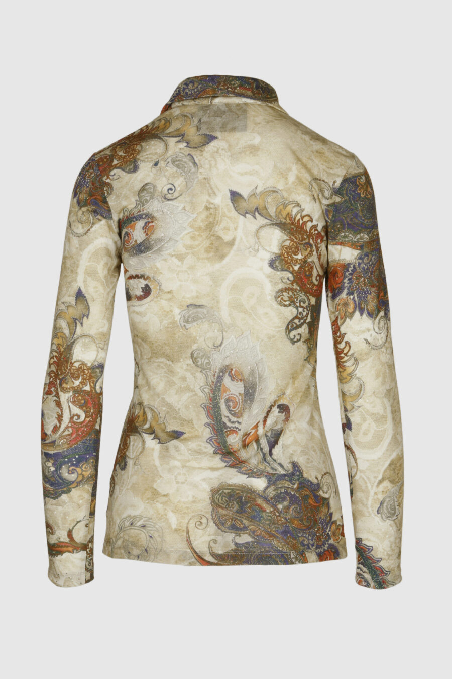 Poloshirt in creme mit Paisley Print