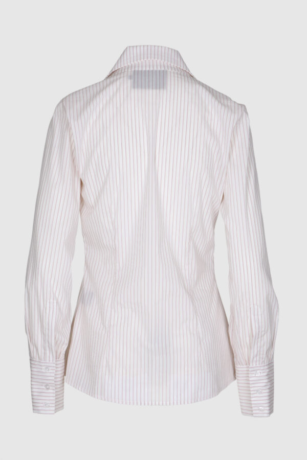Bluse gestreift in rosa mit Lurex Gold