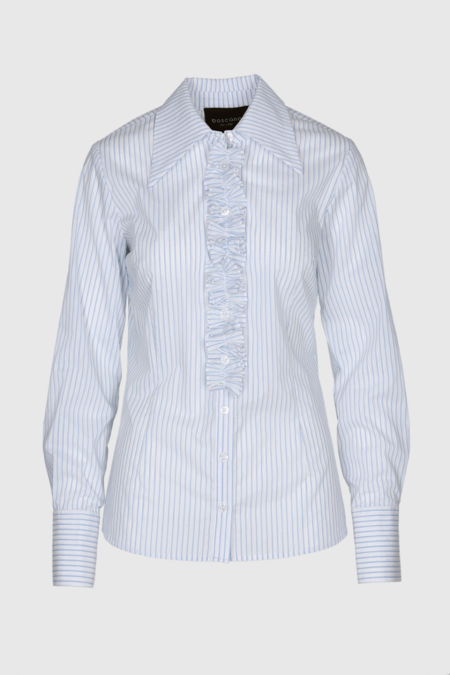 Bluse gestreift in blau mit Lurex gold