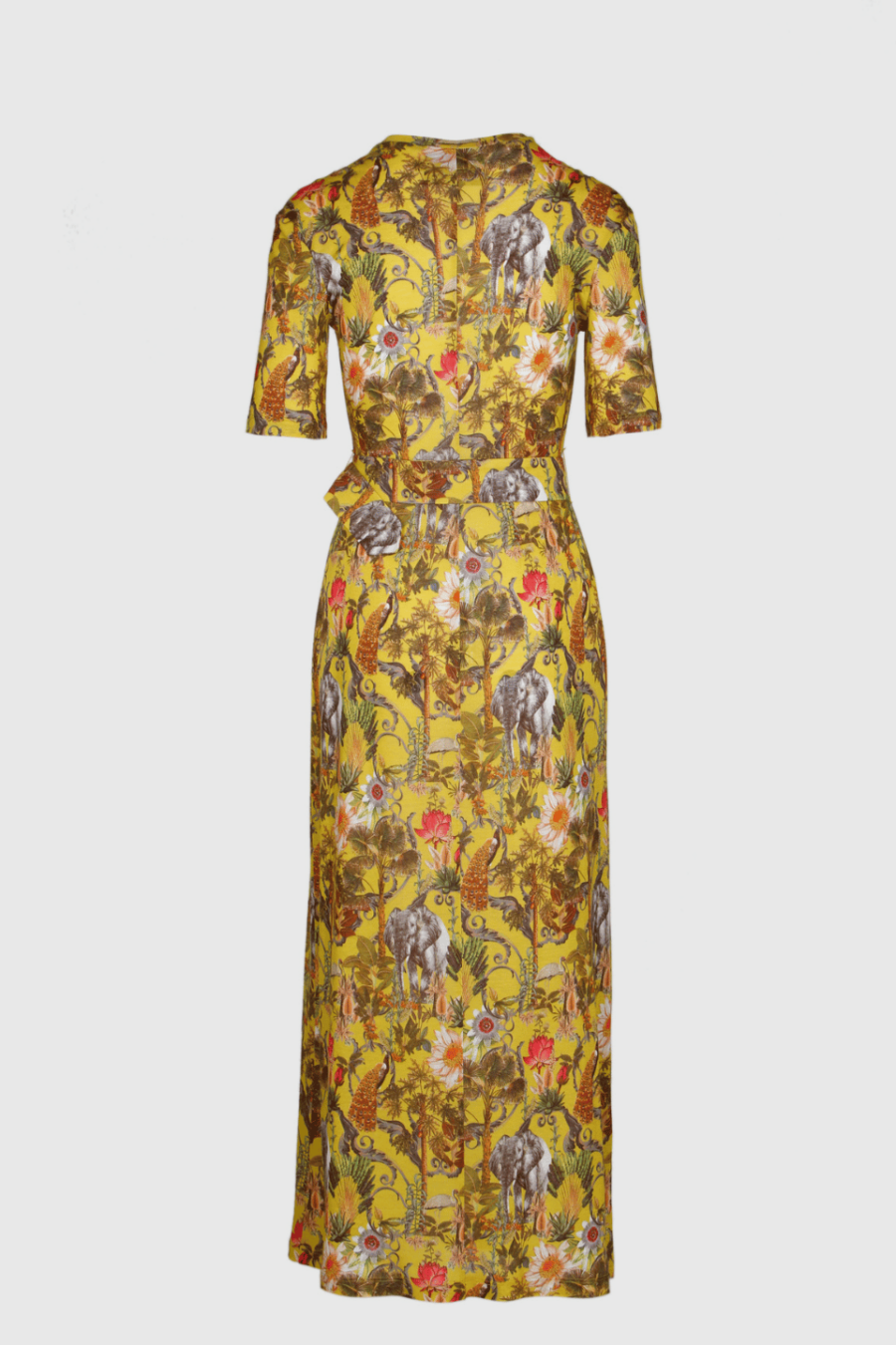 Leichtes Kleid in gelb mit Jungle Print