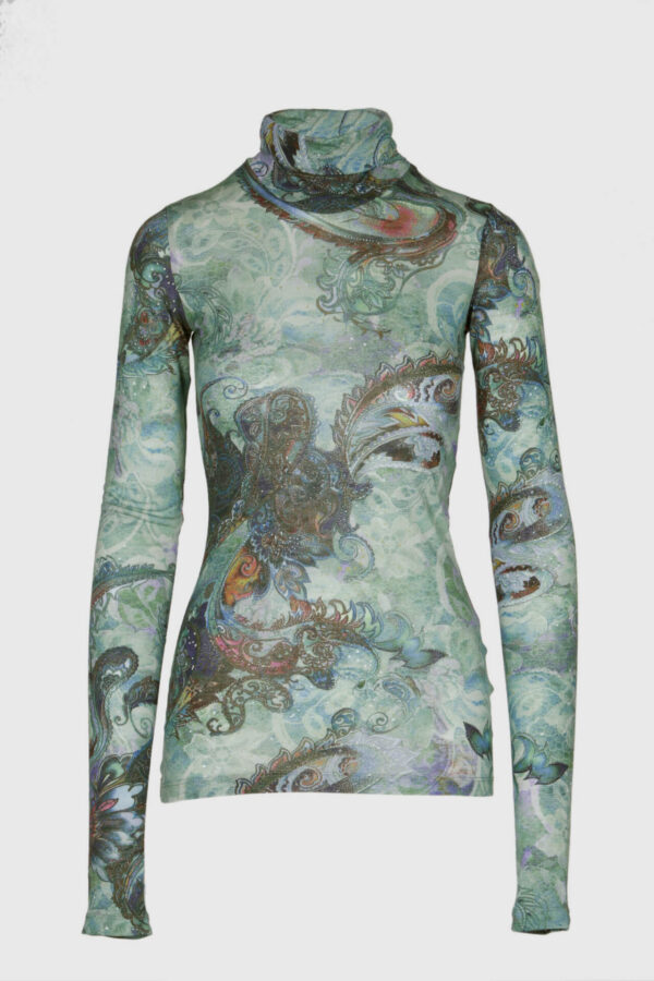Shirt in grün mit Paisley Druck