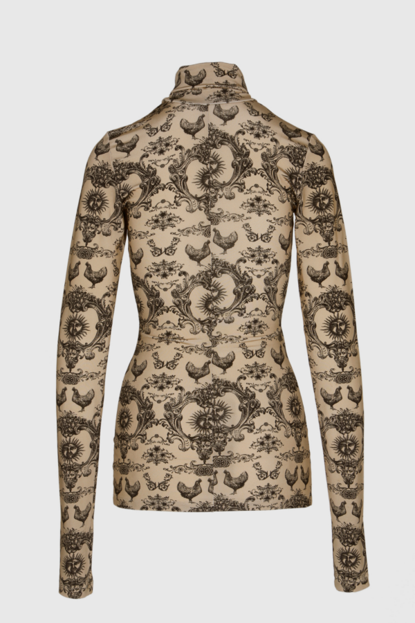Shirt mit Print in creme und schwarz Damen