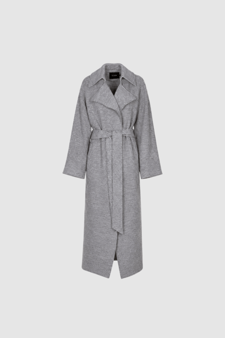 Woll-Trenchcoat in Steingrau