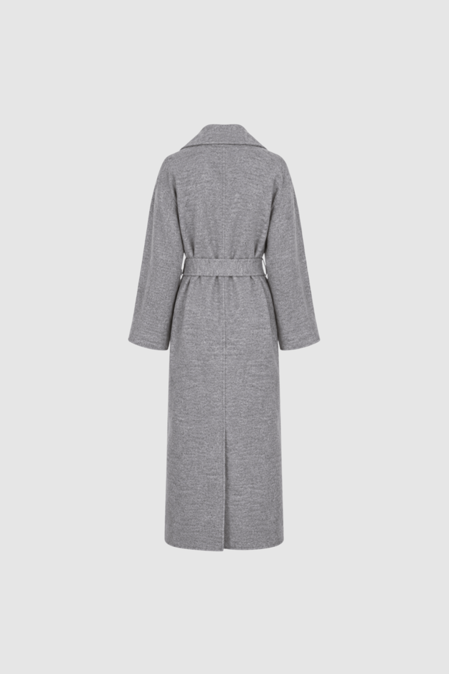 Woll-Trenchcoat in Steingrau Back