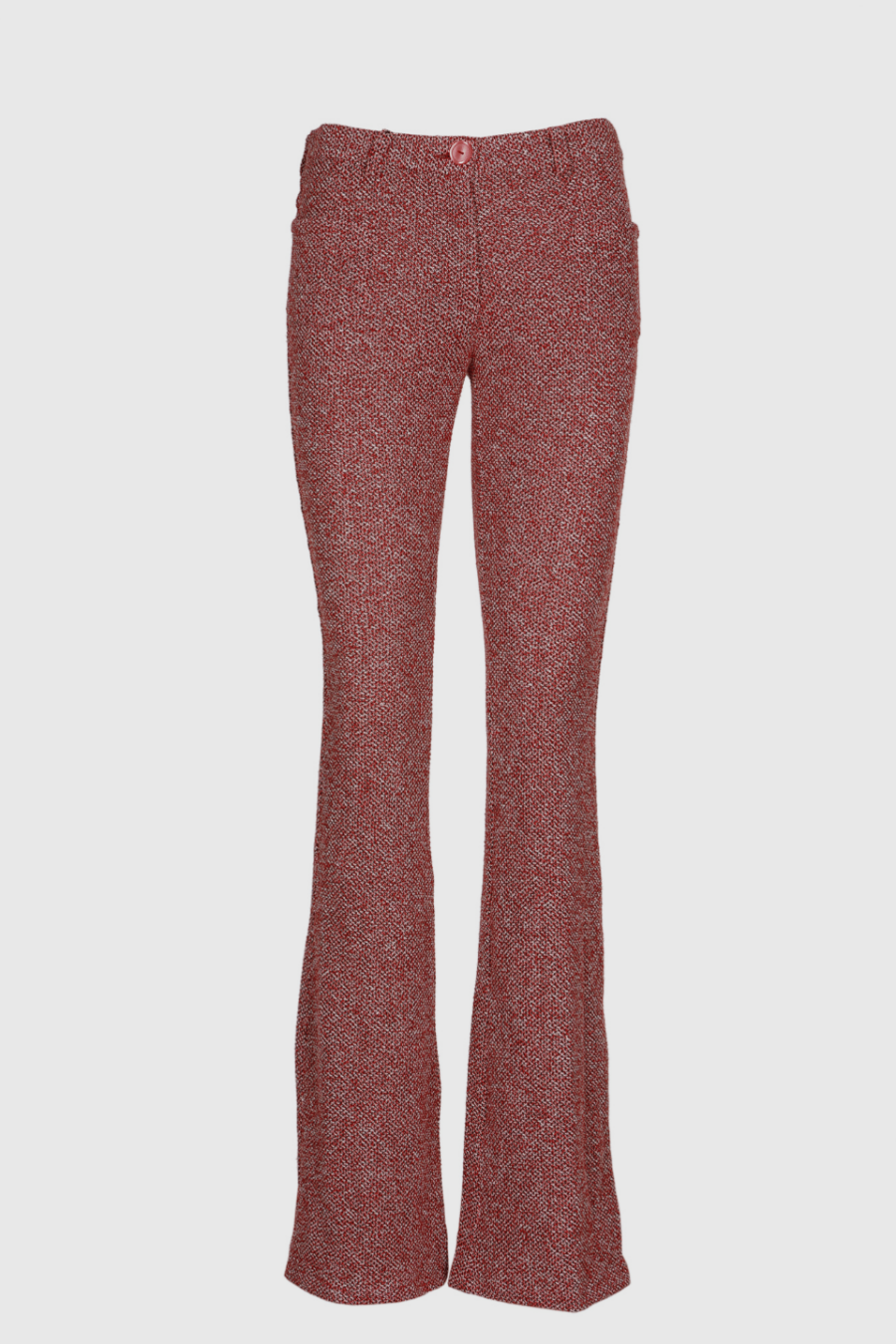 Damen Hose aus Baumwolle in rot melange