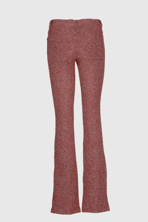 Hose aus Baumwolle in rot melange Damen