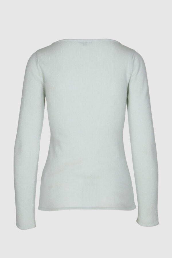 Schmal geschnittener Kaschmir-Pullover in Grün – Bild 4