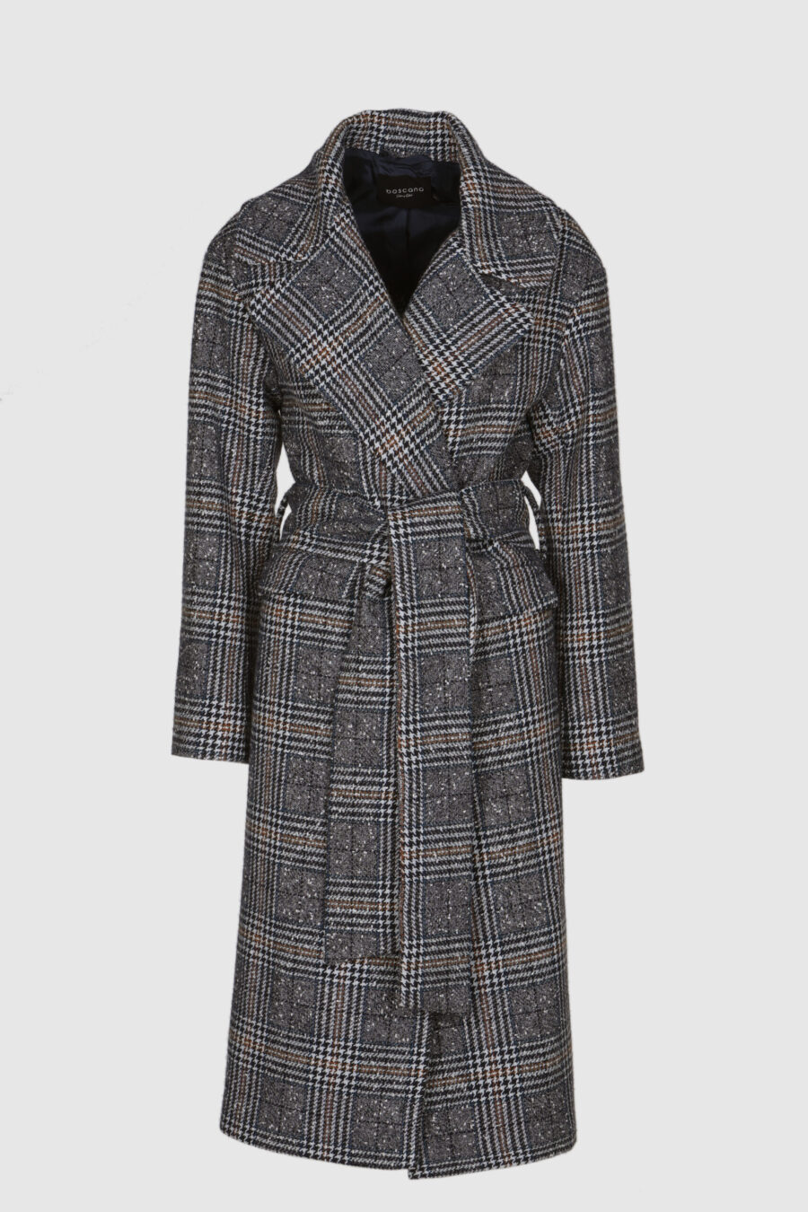 Wollmantel kariert in blau-grau-Nuancen